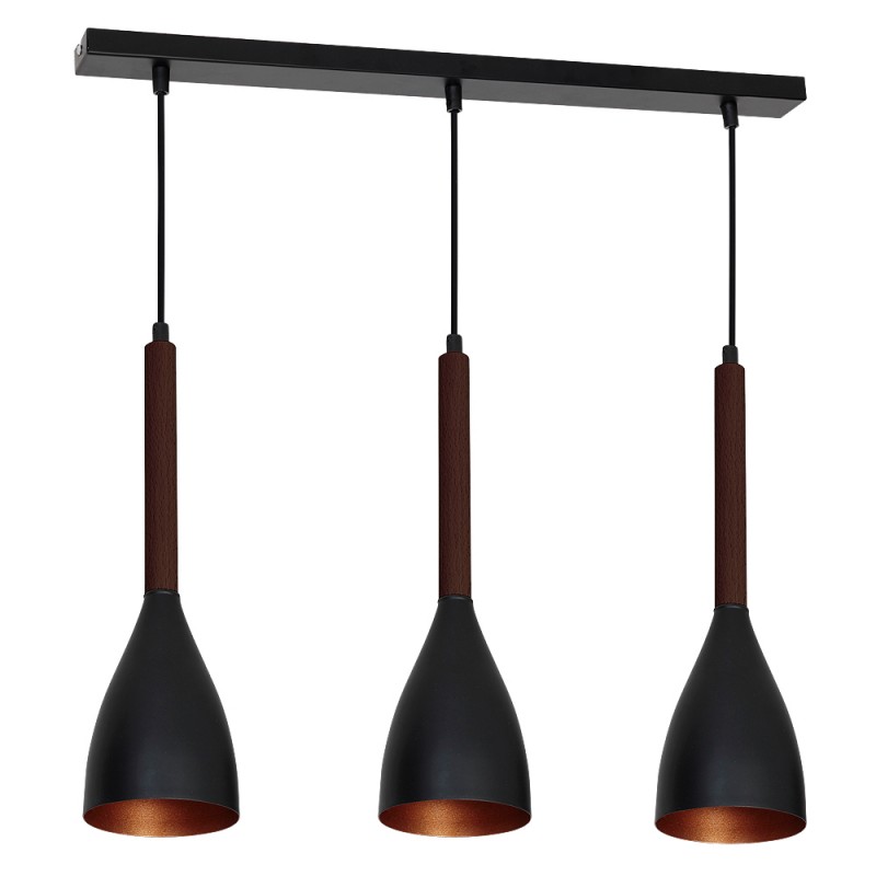 Lampa wisząca Luminex black-gold-wenge 9161