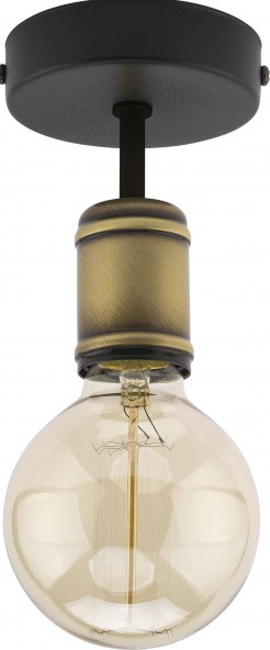 RETRO LAMPA SUFITOWA 1 CZARNY / PATYNA 1901