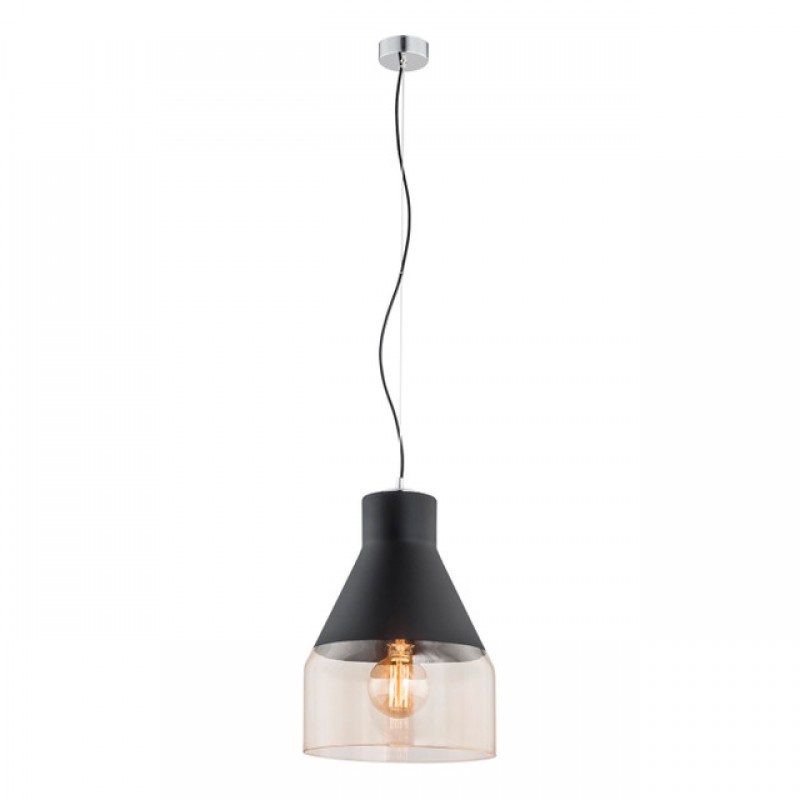 Lampa wisząca Argon czarny/bursztynowy 3766