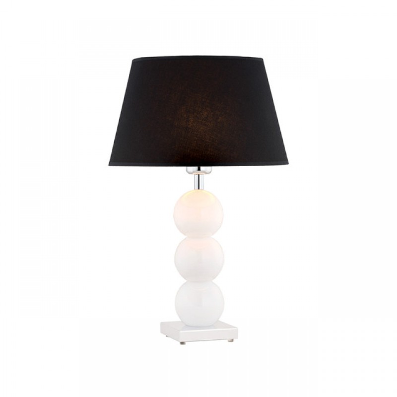 Lampka nocna/biurkowa/gabinet Argon opal, czarny abażur 3624