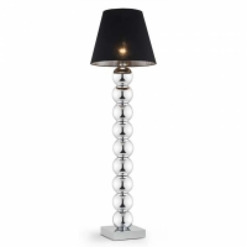 Lampa podłogowa Argon chrom, czarny abażur 3657