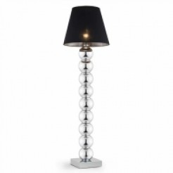 Lampa podłogowa Argon chrom, czarny abażur 3657