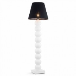 Lampa podłogowa Argon opal, czarny abażur 3659