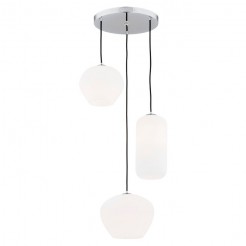 Lampa wisząca Argon 3 opal, chrom 1430