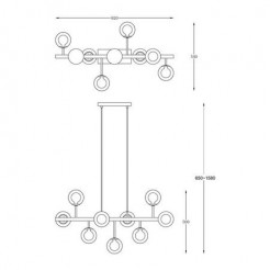 Żyrandol Zuma Line P0454-09B-SDGF