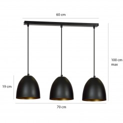 Lampa wisząca Emibig BLACK-GOLD 410/3