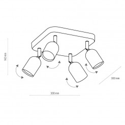 Plafon TK Lighting BLACK/GOLD 3307