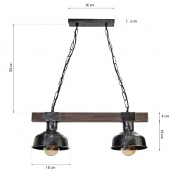 Lampa wisząca Milagro BLACK/WOOD MLP6242