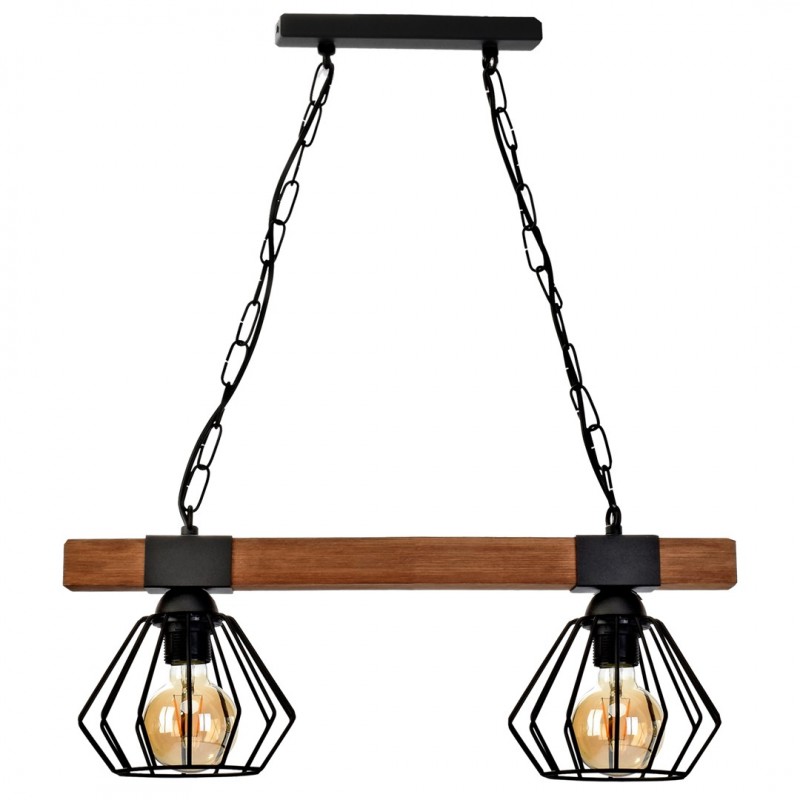 Lampa wisząca Milagro BLACK /WOOD MLP6192