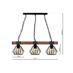 Lampa wisząca Milagro BLACK /WOOD MLP6193