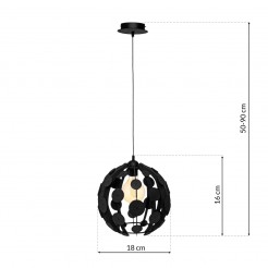 Lampa wisząca Milagro BLACK/WOOD  MLP6326