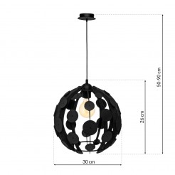 Lampa wisząca Milagro BLACK/WOOD  MLP6325