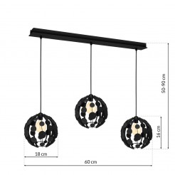 Lampa wisząca Milagro BLACK/WOOD  MLP6327