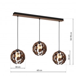 Lampa wisząca Milagro BROWN/WOOD   MLP63300