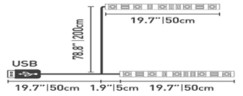 TAŚMA LED USB TV 2X50CM 6000K EKZ583