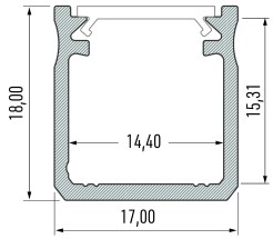 PROFIL ALUMINIOWY SREBRNY TYP Y 2m + KLOSZ MLECZNY EKPR0118