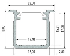 PROFIL ALUMINiOWY SREBRNY TYP G 2m + KLOSZ MLECZNY EKPR0125