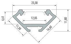 PROFIL ALUMINIOWY NAROŻNY CZARNY TYP C 1m + KLOSZ MLECZNY EKPR6350