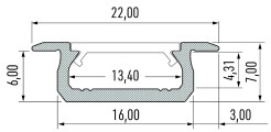 PROFIL ALUMINIOWY BIAŁY TYP Z 1m + KLOSZ MLECZNY EKPR1041