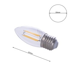 Żarówka Filamentowa LED 4W C37 E27 2700K EKZF003