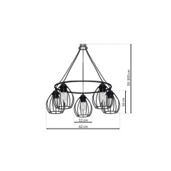 Lampa Wisząca DON BLACK 5xE27 MLP751