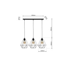 Lampa wisząca BASKET BLACK 3xE27 MLP7215