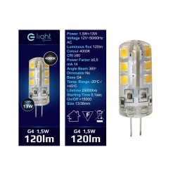 Żarówka LED 1,5W G4 12V. Barwa: Neutralna EKZA367