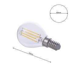 Żarówka Filamentowa LED 4W G45 E14 4000K EKZF380