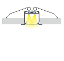 PROFIL ALUMINIOWY SREBRNY TYP K 2m + KLOSZ MLECZNY, SPRĘŻYNA MONTAŻOWA EKPR7559