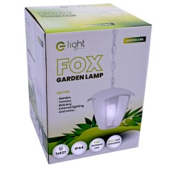 Lampa ogrodowa wisząca FOX WHITE 1xE27 EKO3506