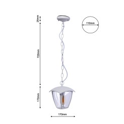 Lampa ogrodowa wisząca FOX WHITE 1xE27 EKO3506