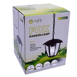 Lampa ogrodowa wisząca FOX BLACK 1xE27 EKO3544
