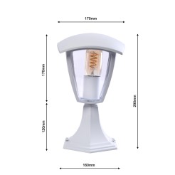 Lampa ogrodowa stojąca FOX WHITE 1xE27 Mała EKO3513