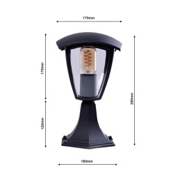 Lampa ogrodowa stojąca FOX BLACK 1xE27 Mała EKO3551