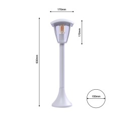 Lampa ogrodowa stojąca FOX WHITE1xE27 Duża EKO3520