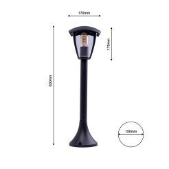 Lampa ogrodowa stojąca FOX BLACK 1xE27 Duża EKO3568