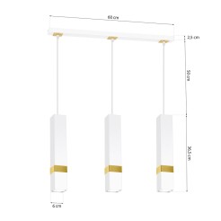 Lampa wisząca VIDAR WHITE/GOLD 3xGU10 MLP6276