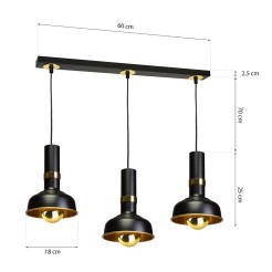 Lampa wisząca MARGO BLACK/GOLD 3xE27 MLP6210