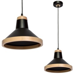 Lampa wisząca SALMA BLACK / WOOD 1xE27 60W MLP6295