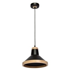 Lampa wisząca SALMA BLACK / WOOD 1xE27 60W MLP6295