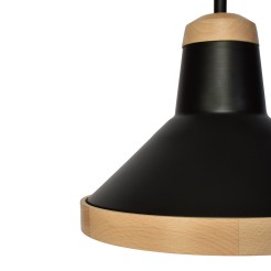 Lampa wisząca SALMA BLACK / WOOD 1xE27 60W MLP6295