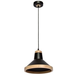 Lampa wisząca SALMA BLACK / WOOD 1xE27 60W MLP6295