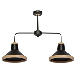 Lampa sufitowa SALMA BLACK / WOOD 2xE27 60W MLP6296