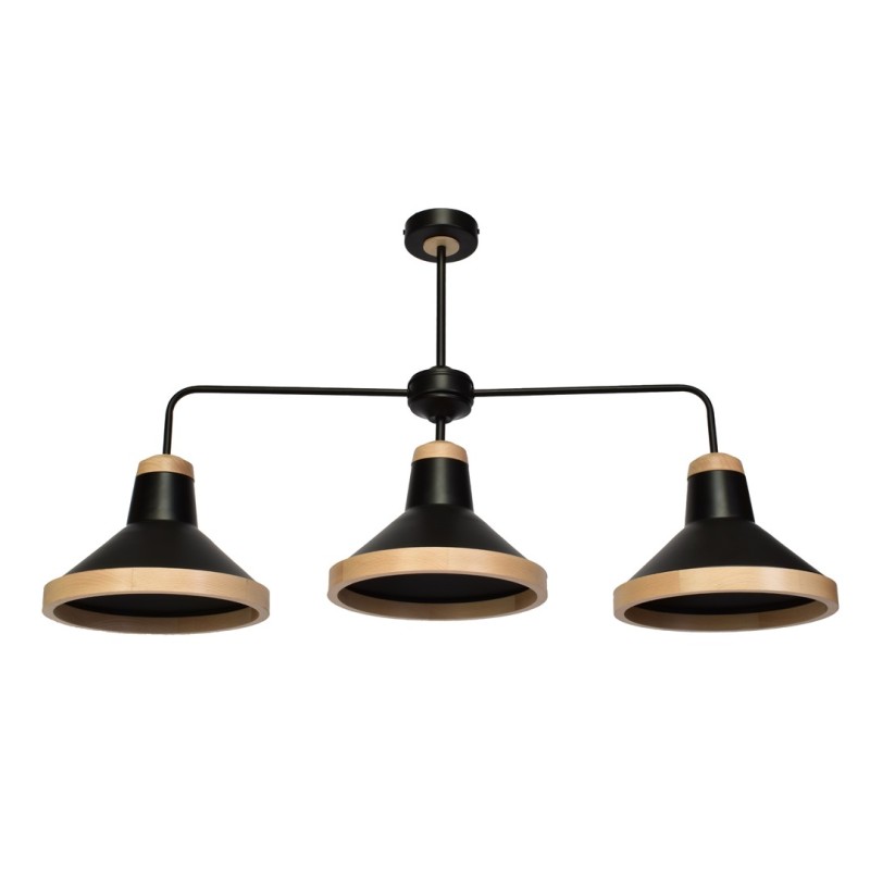 Lampa sufitowa SALMA BLACK / WOOD 3xE27 60W MLP6297