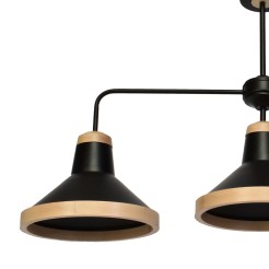 Lampa sufitowa SALMA BLACK / WOOD 3xE27 60W MLP6297