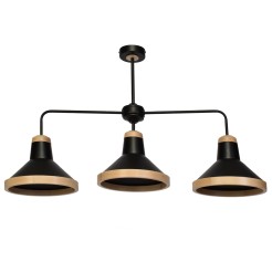 Lampa sufitowa SALMA BLACK / WOOD 3xE27 60W MLP6297