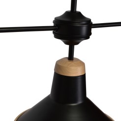 Lampa sufitowa SALMA BLACK / WOOD 3xE27 60W MLP6297