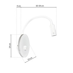 Lampka nocna BASE 8W+2W WHITE ML6353