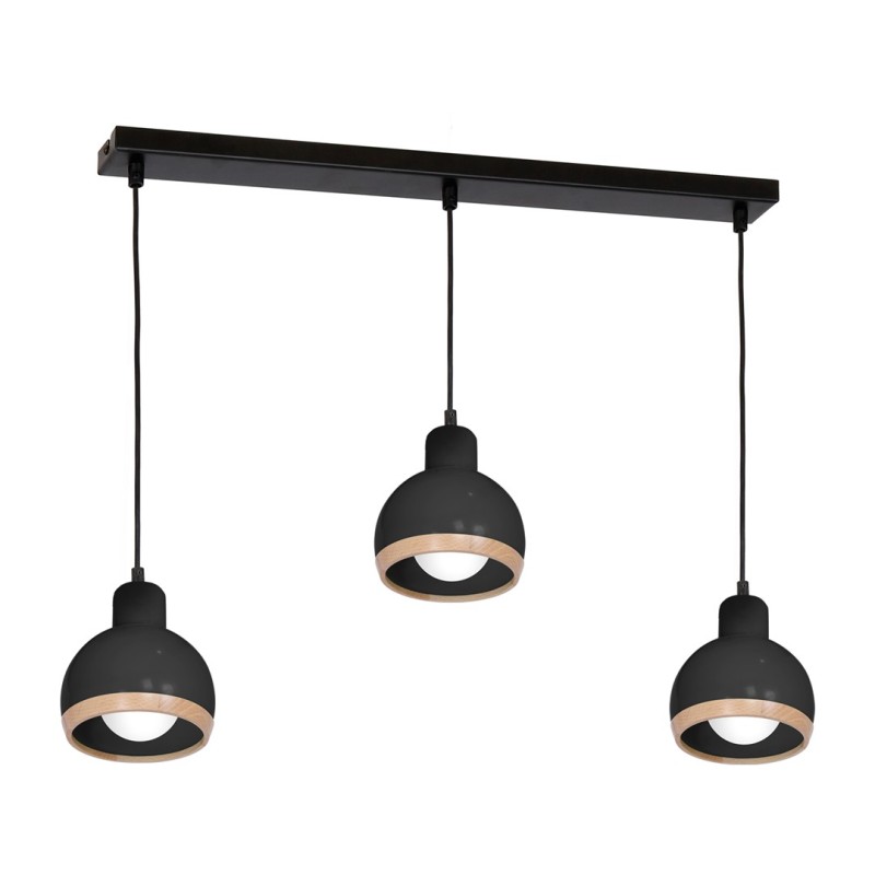 MILAGRO Lampa wisząca OVAL BLACK 3xE27 MLP7046