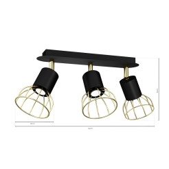 Lampa sufitowa DANTE Black/Gold 3xGU10 MLP7246